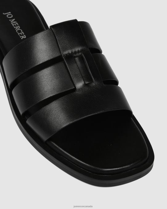 Sarita flat slides Jo Mercer Black Leather Footwear 6D6FN245