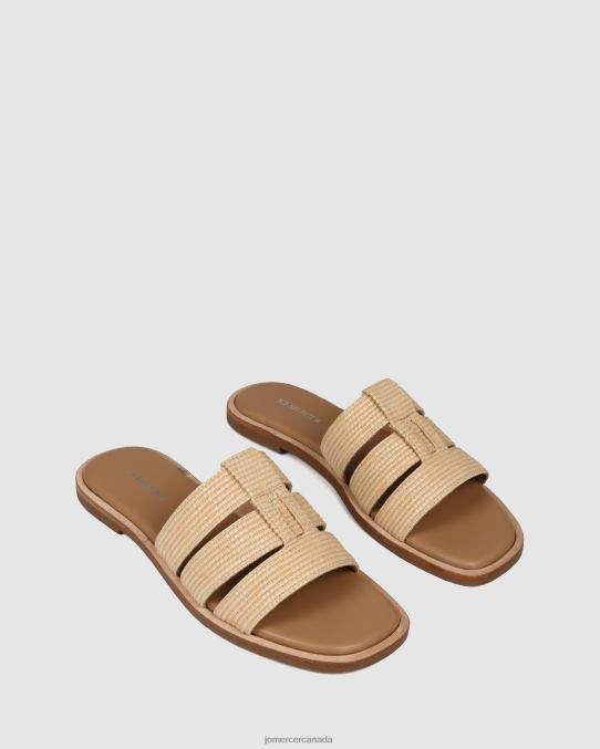 Sarita flat slides Jo Mercer Natural Raffia Footwear 6D6FN257