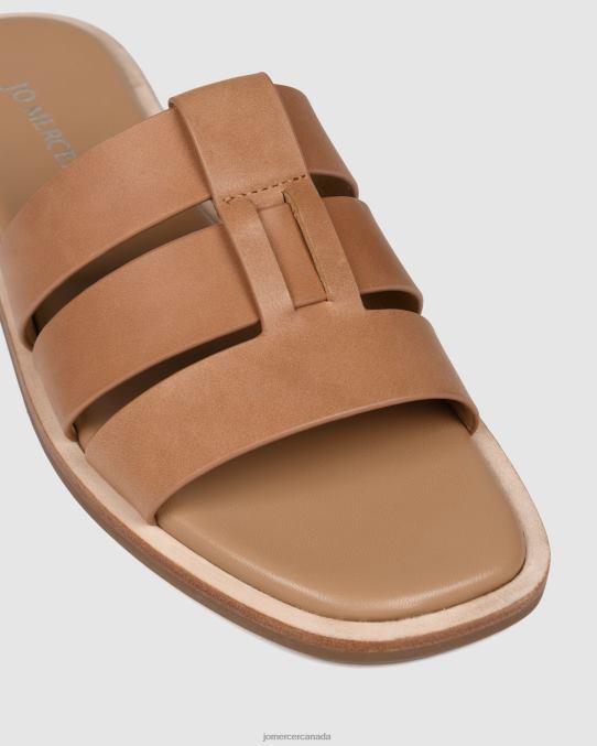 Sarita flat slides Jo Mercer Tan Leather Footwear 6D6FN246