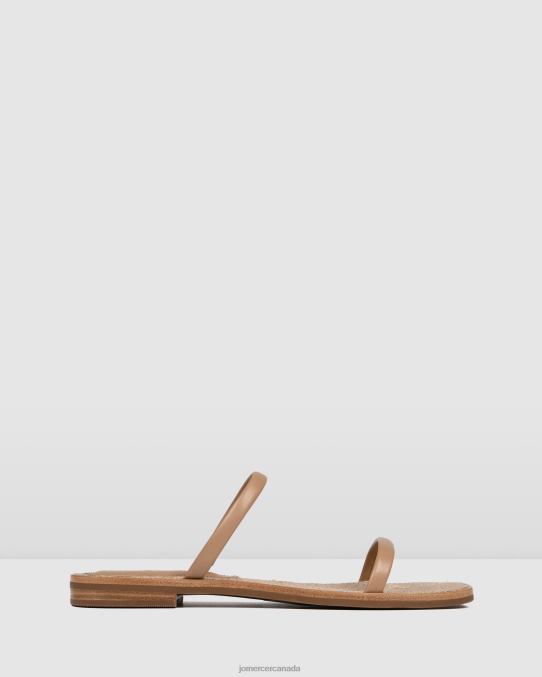Theodora flat slides Jo Mercer Beige Leather Footwear 6D6FN266