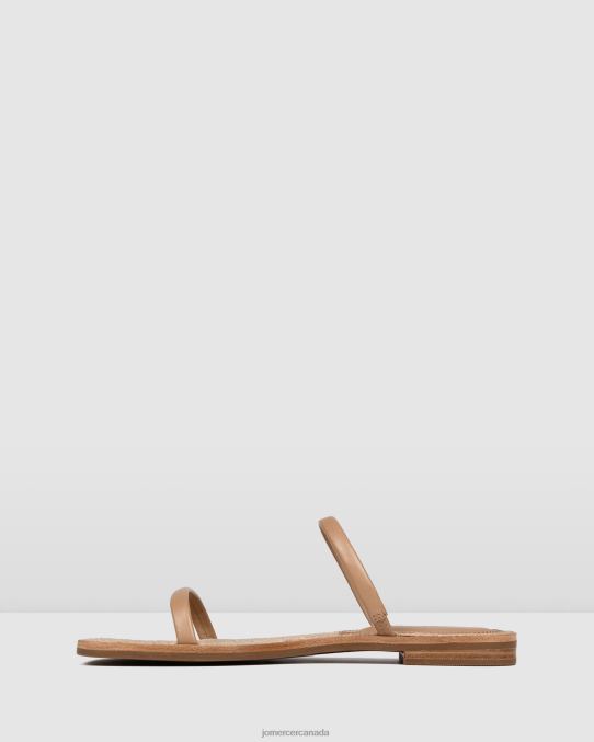 Theodora flat slides Jo Mercer Beige Leather Footwear 6D6FN266