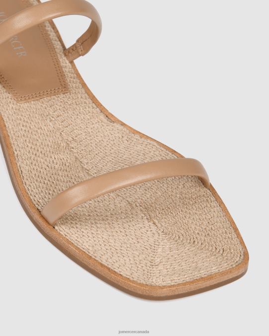 Theodora flat slides Jo Mercer Beige Leather Footwear 6D6FN266