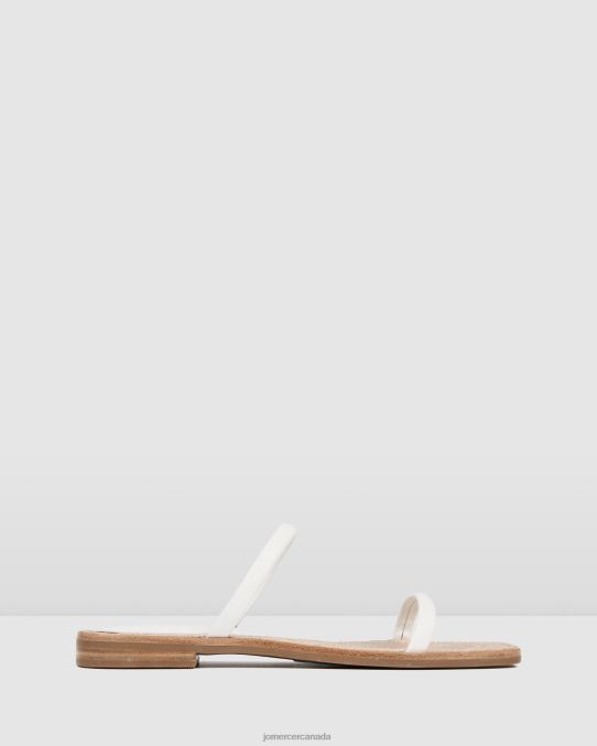 Theodora flat slides Jo Mercer White Leather Footwear 6D6FN267
