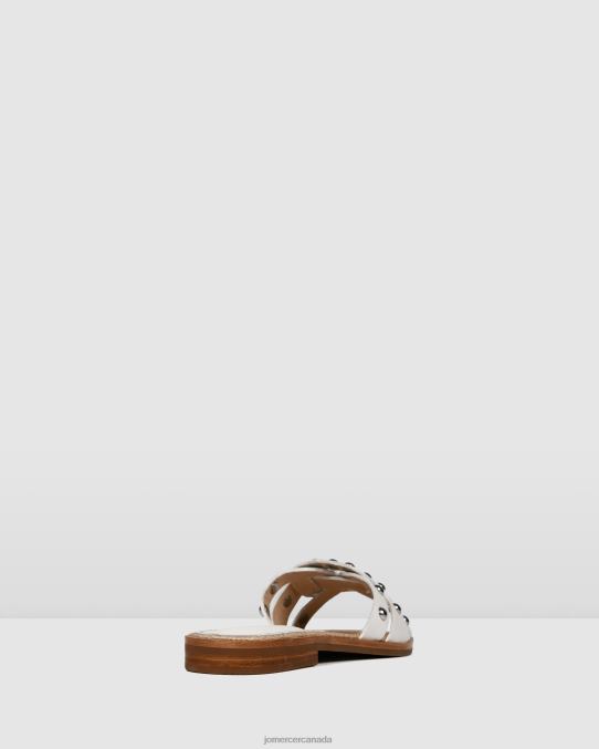 Tori flat slides Jo Mercer White Leather Footwear 6D6FN258