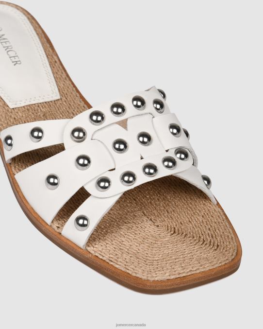 Tori flat slides Jo Mercer White Leather Footwear 6D6FN258
