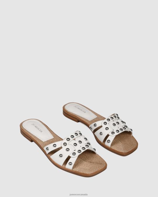 Tori flat slides Jo Mercer White Leather Footwear 6D6FN258
