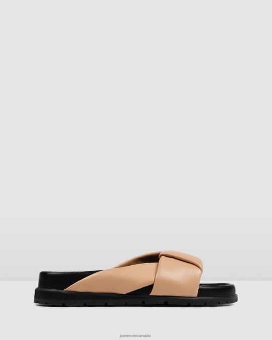 Valise flat slides Jo Mercer Beige Leather Footwear 6D6FN254