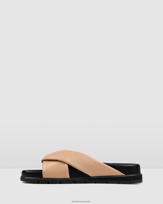 Valise flat slides Jo Mercer Beige Leather Footwear 6D6FN254