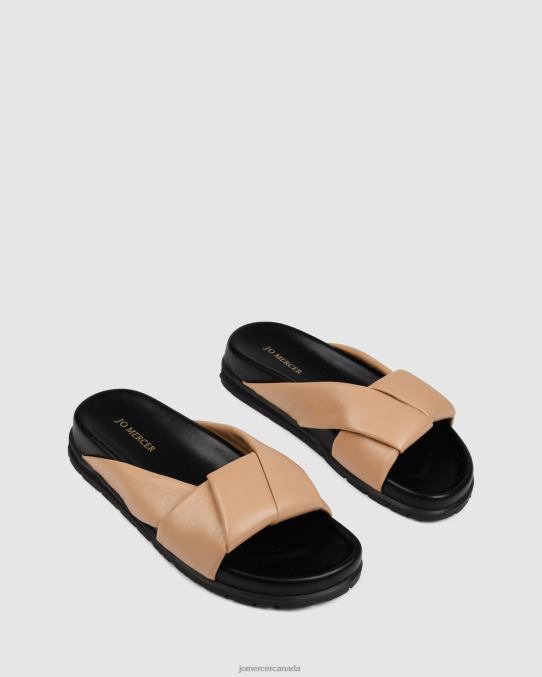 Valise flat slides Jo Mercer Beige Leather Footwear 6D6FN254