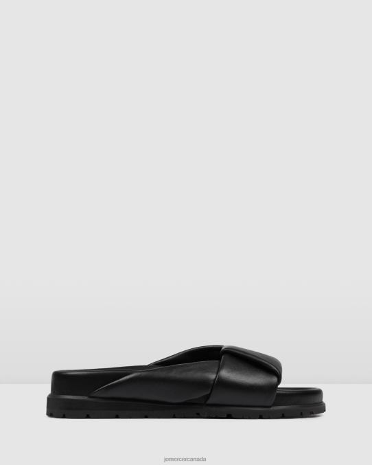 Valise flat slides Jo Mercer Black Leather Footwear 6D6FN253