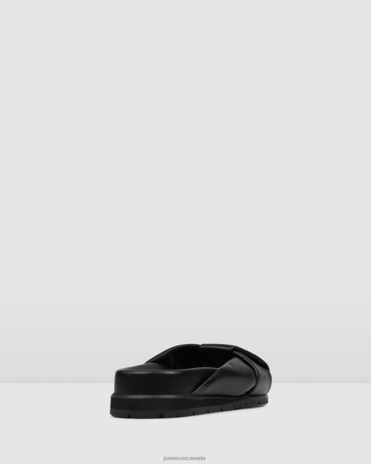 Valise flat slides Jo Mercer Black Leather Footwear 6D6FN253