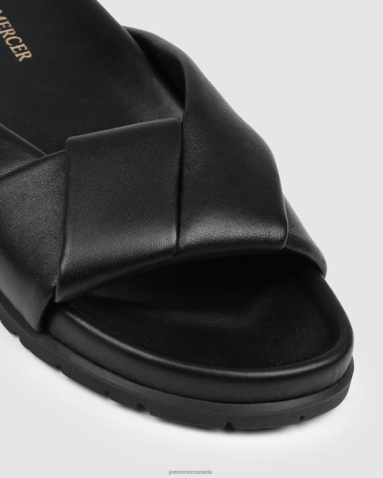 Valise flat slides Jo Mercer Black Leather Footwear 6D6FN253