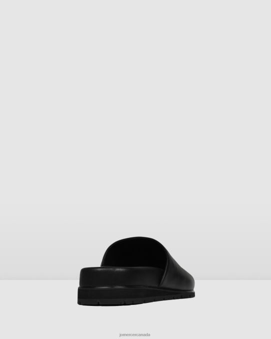 Villa flat slides Jo Mercer Black Leather Footwear 6D6FN251