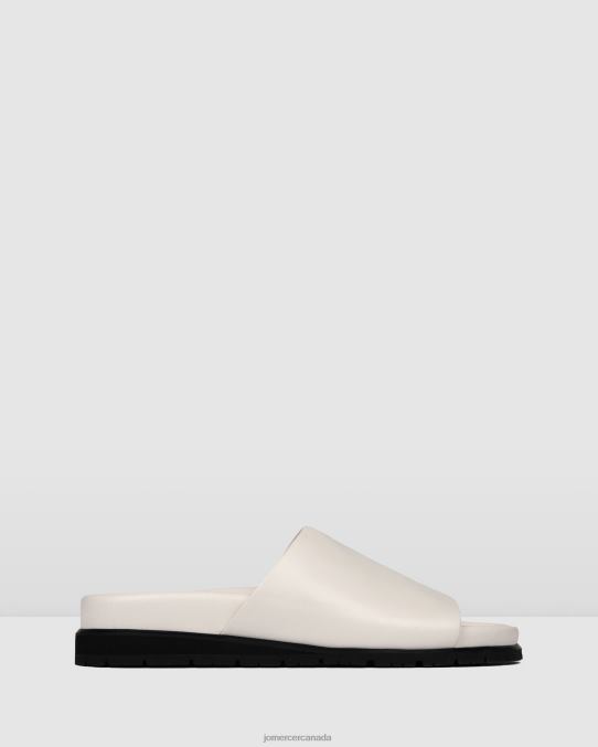 Villa flat slides Jo Mercer White Leather Footwear 6D6FN270