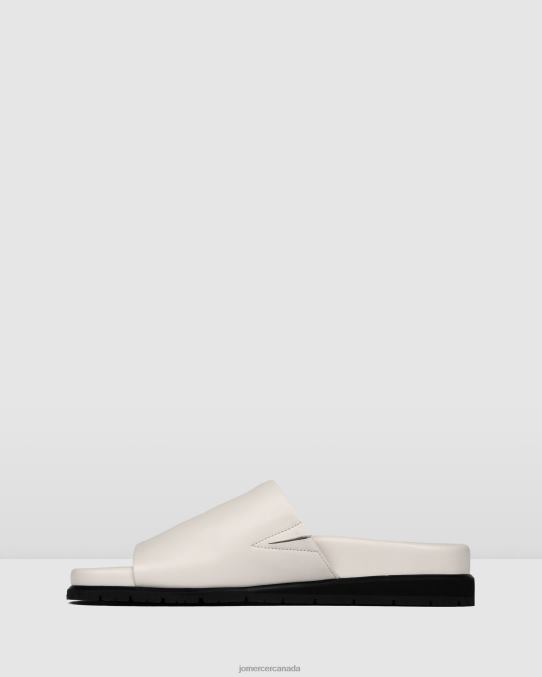 Villa flat slides Jo Mercer White Leather Footwear 6D6FN270