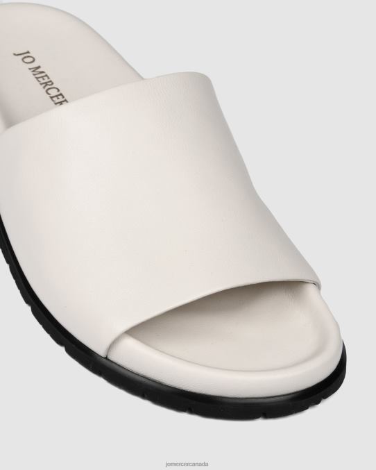 Villa flat slides Jo Mercer White Leather Footwear 6D6FN270
