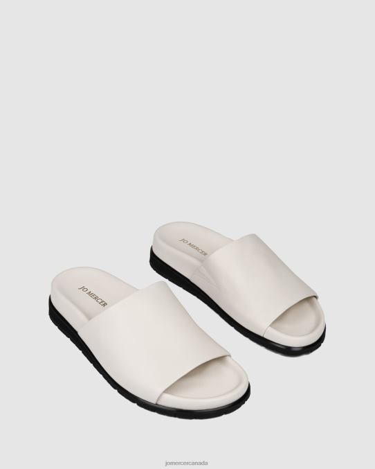 Villa flat slides Jo Mercer White Leather Footwear 6D6FN270