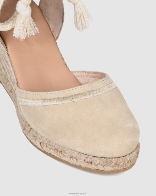 Adelfa mid heel wedge espadrilles Jo Mercer Light Taupe Suede Footwear 6D6FN74