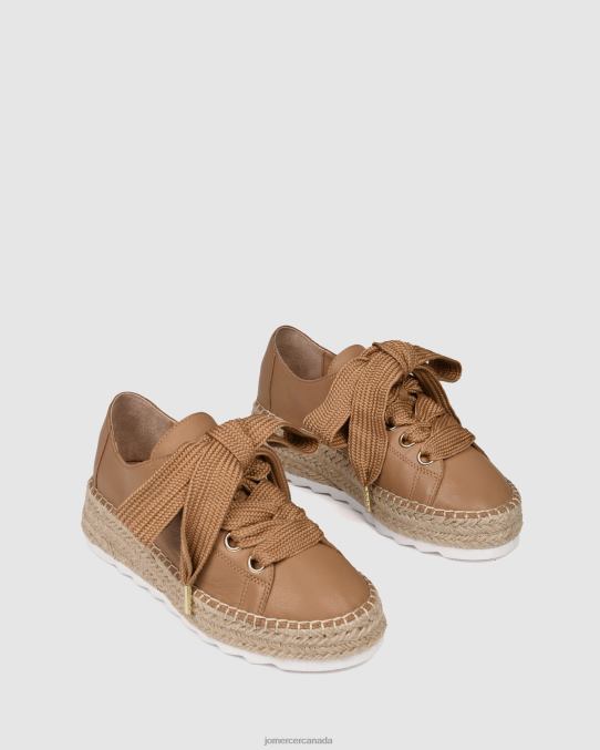 Annie lace up wedge espadrilles Jo Mercer Tan Leather Footwear 6D6FN184