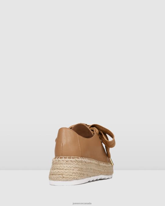 Annie lace up wedge espadrilles Jo Mercer Tan Leather Footwear 6D6FN184