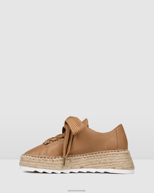 Annie lace up wedge espadrilles Jo Mercer Tan Leather Footwear 6D6FN184