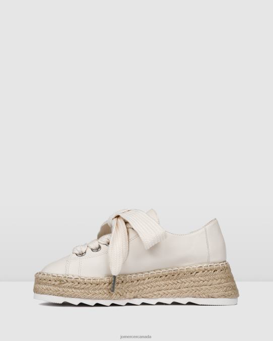 Annie lace up wedge espadrilles Jo Mercer White Leather Footwear 6D6FN185