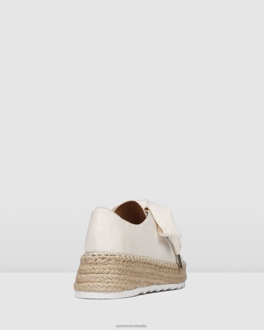 Annie lace up wedge espadrilles Jo Mercer White Leather Footwear 6D6FN185
